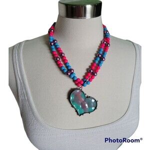 Handmade Colorful Heart Necklace